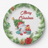 Kerstmis en koepel papieren bordje (Voorkant)