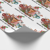Kerstmis en koffie geobsedeerd cadeaupapier (Hoek)