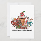 Kerstmis en koffie geobsedeerd kaart (Voorkant)