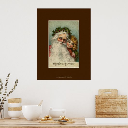 Kerstmis en  kunst voor kinderen poster (Keuken)