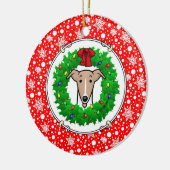 Kerstmis en lichtgewicht — Fawn & white Keramisch Ornament (Links)