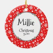 Kerstmis en lichtgewicht — Fawn & white Keramisch Ornament (Achterkant)