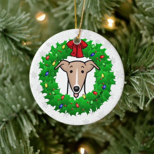 Kerstmis en lichtgewicht — Fawn & white Keramisch Ornament (Boom)