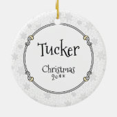 Kerstmis en lichtgewicht — Fawn & white Keramisch Ornament (Achterkant)
