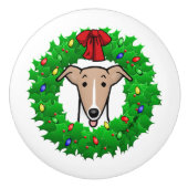 Kerstmis en lichtgewicht — Fawn & white Keramische Knop (Voorkant)