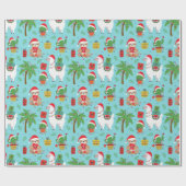 Kerstmis en llama-patroon cadeaupapier (Vlak)