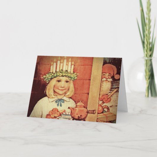 Kerstmis en Lucia Day Karin Feestdagen Kaart (Voorkant)