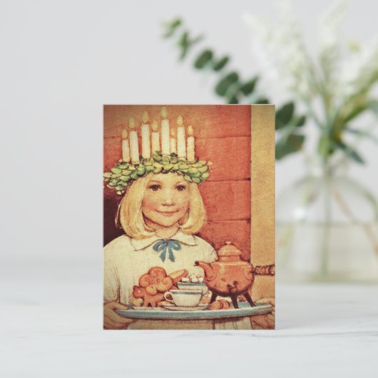 Kerstmis en Lucia Day Karin Feestdagenkaart (Staand voorkant)