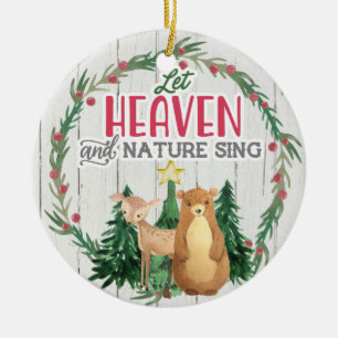 Kerstmis en Natuur Ring Keramisch Ornament