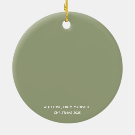 Kerstmis en Natuur Ring Keramisch Ornament (Achterkant)