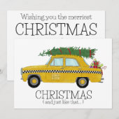 Kerstmis en net als die New York Taxi Cab. Feestdagenkaart (Voorkant / Achterkant)