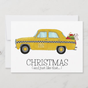 Kerstmis en net als die New York Taxi Cab. Feestdagenkaart