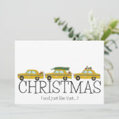 Kerstmis... en net als die New York taxi's Feestdagenkaart (Staand voorkant)