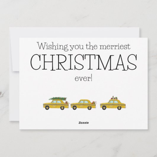 Kerstmis... en net als die New York taxi's Feestdagenkaart (Achterkant)