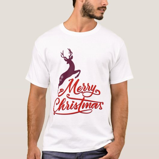 Kerstmis en nieuw jaar grafisch ontwerp, in het wi t-shirt (Voorkant)