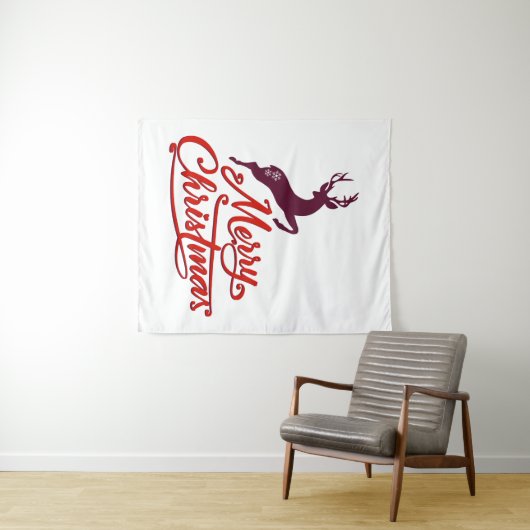 Kerstmis en nieuw jaar grafisch ontwerp, in het wi wandkleed (In Situ (horizontaal))