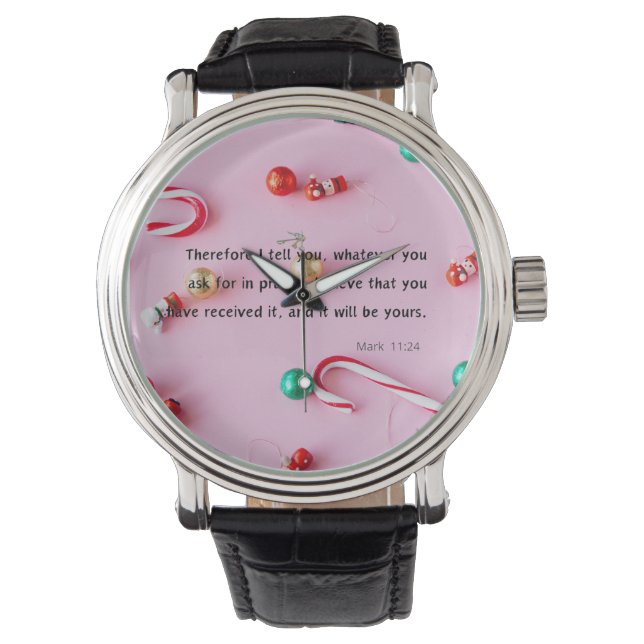 Kerstmis en Nieuwjaar Mantra Gift Horloge (Voorkant)