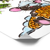 Kerstmis en Nieuwjaar met een kegel Poster (Hoek)