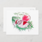 Kerstmis en Nieuwjaar met een kleine muis Briefkaart (Voorkant / Achterkant)