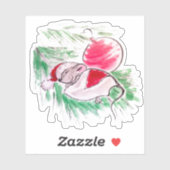 Kerstmis en Nieuwjaar met een kleine muis Sticker (Vel)