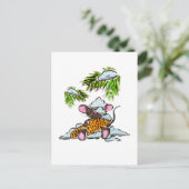 Kerstmis en Nieuwjaar muis met een kegel Briefkaart (Staand voorkant)