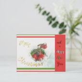 Kerstmis en nieuwjaar rode bessen koken. Briefkaar Briefkaart (Staand voorkant)