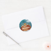 Kerstmis en Nieuwjaar Ronde Sticker (Envelop)