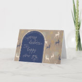 Kerstmis en nieuwjaarkalligrafie feestdagen kaart (Voorkant)