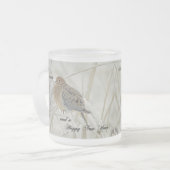 Kerstmis en nieuwjaars groet - rouwbaard matglas koffiemok (Voorkant links)