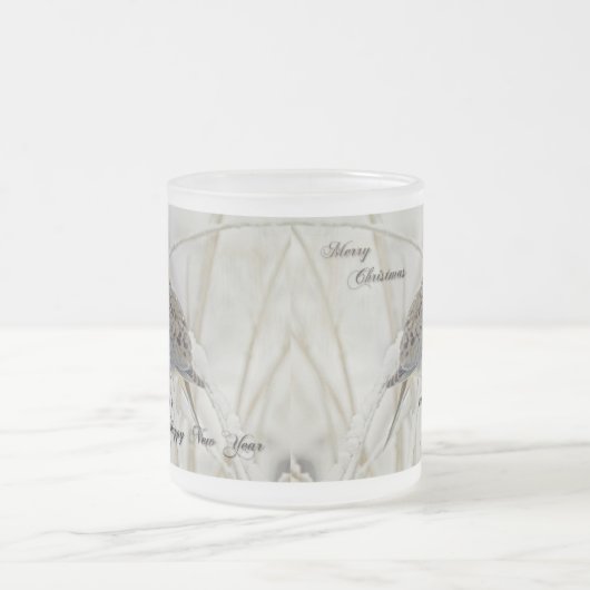 Kerstmis en nieuwjaars groet - rouwbaard matglas koffiemok (Center)