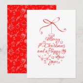 Kerstmis en nieuwjaarsfeest feestdagenkaart (Voorkant / Achterkant)