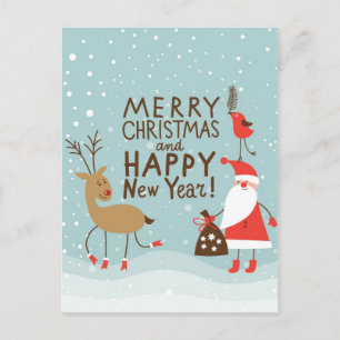 Kerstmis en nieuwjaarskaart feestdagenkaart
