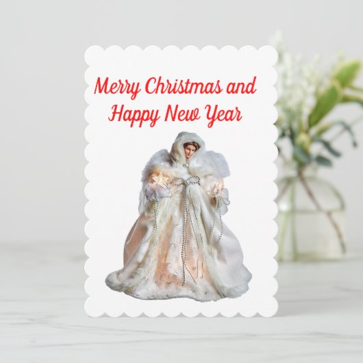 Kerstmis en nieuwjaarskaart kaart (Staand voorkant)