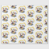 Kerstmis en Nieuwjaarsmuis met kousen Cadeaupapier (Vlak)