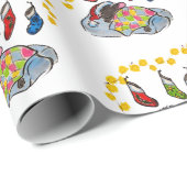 Kerstmis en Nieuwjaarsmuis met kousen Cadeaupapier (Rol Hoek)