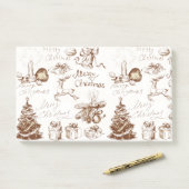 Kerstmis en nieuwjaarsnota's post-it® notes (Op bureau)