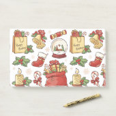 Kerstmis en nieuwjaarsnota's post-it® notes (Op bureau)