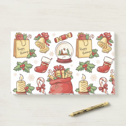 Kerstmis en nieuwjaarsnota's post-it® notes (Op bureau)