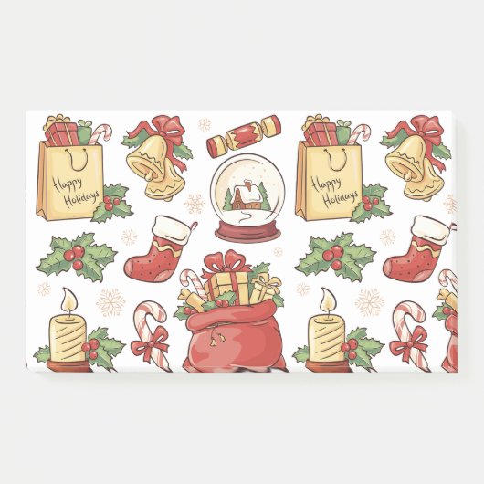 Kerstmis en nieuwjaarsnota's post-it® notes (Voorkant)