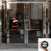 Kerstmis en nieuwjaarsopeningstijden Santa Snowman Raamsticker (Kantoordeur)