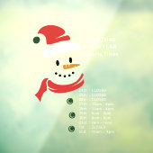 Kerstmis en nieuwjaarsopeningstijden Santa Snowman Raamsticker (Vel 3)