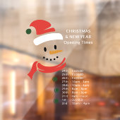 Kerstmis en nieuwjaarsopeningstijden Santa Snowman Raamsticker (Vel 2)