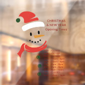Kerstmis en nieuwjaarsopeningstijden Santa Snowman Raamsticker (Vel 2)