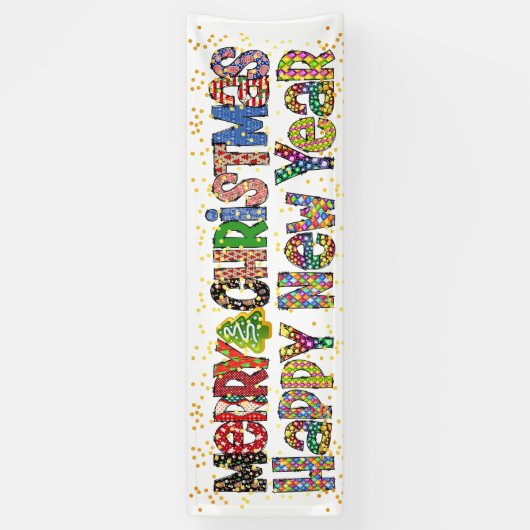 Kerstmis en nieuwjaarspanner spandoek (Verticaal)