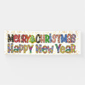 Kerstmis en nieuwjaarspanner spandoek (Horizontaal)