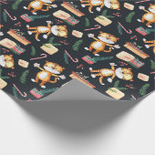 Kerstmis en nieuwjaarstijger cadeaupapier (Hoek)