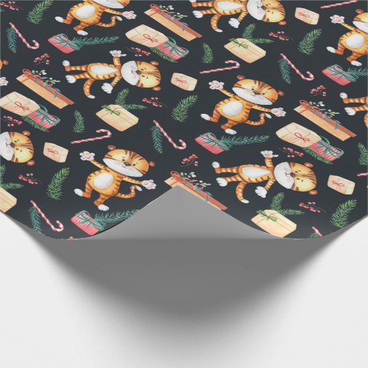 Kerstmis en nieuwjaarstijger cadeaupapier (Hoek)