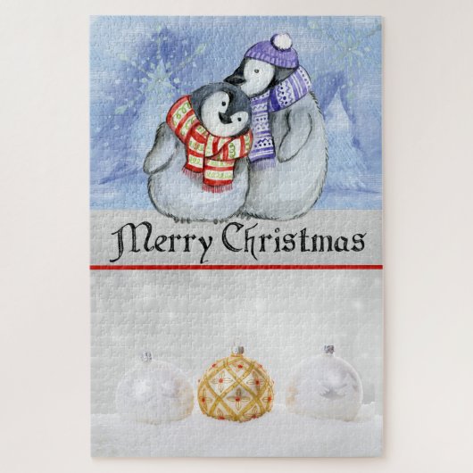 Kerstmis en pinguïns legpuzzel (Verticaal)