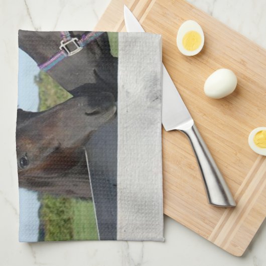 Kerstmis en Pony Theedoek (Quarter Fold)