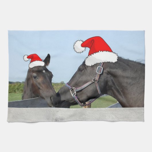 Kerstmis en Pony Theedoek (Horizontaal)
